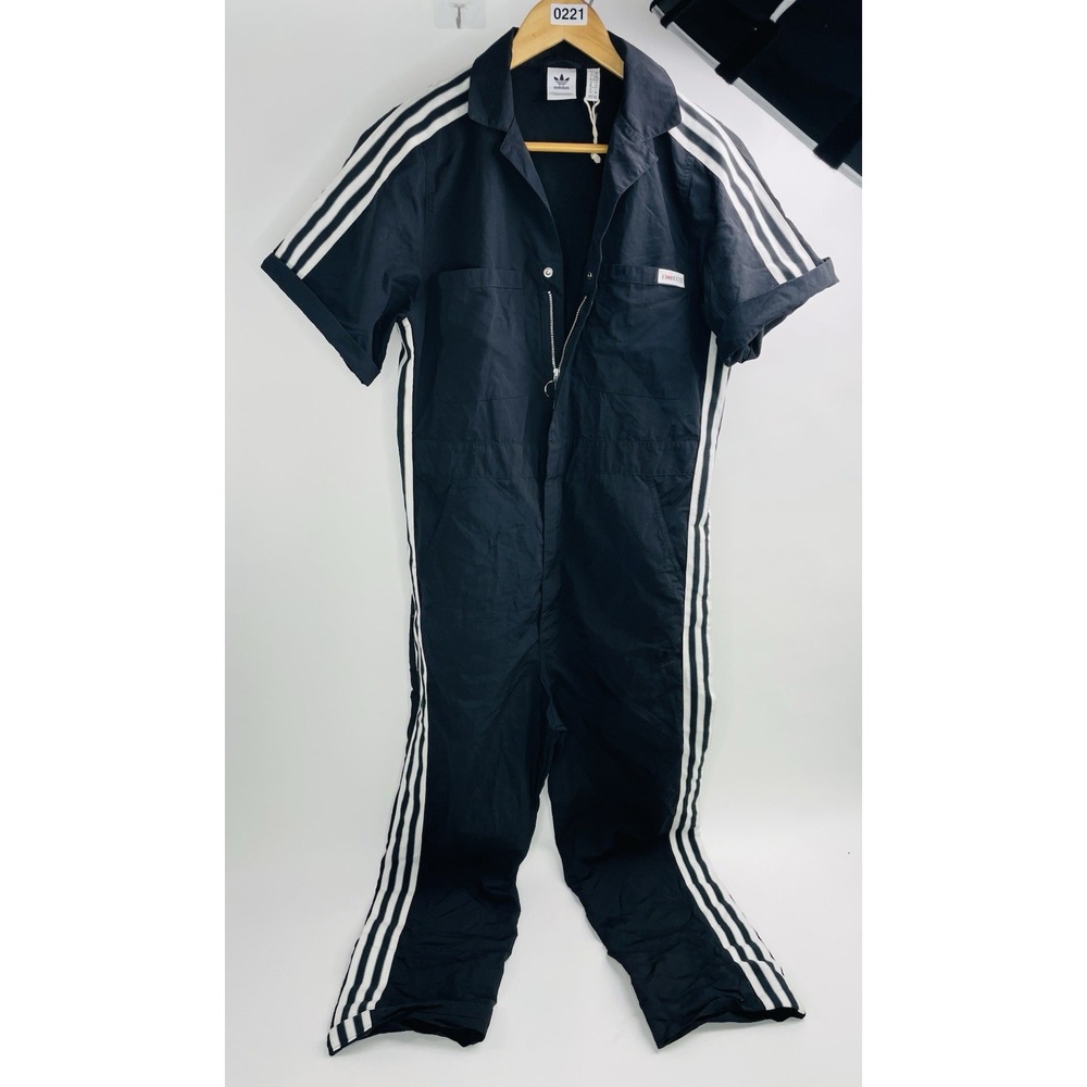 Adidas fiorucci jumpsuit UK 8 womens Black logo boiler suit